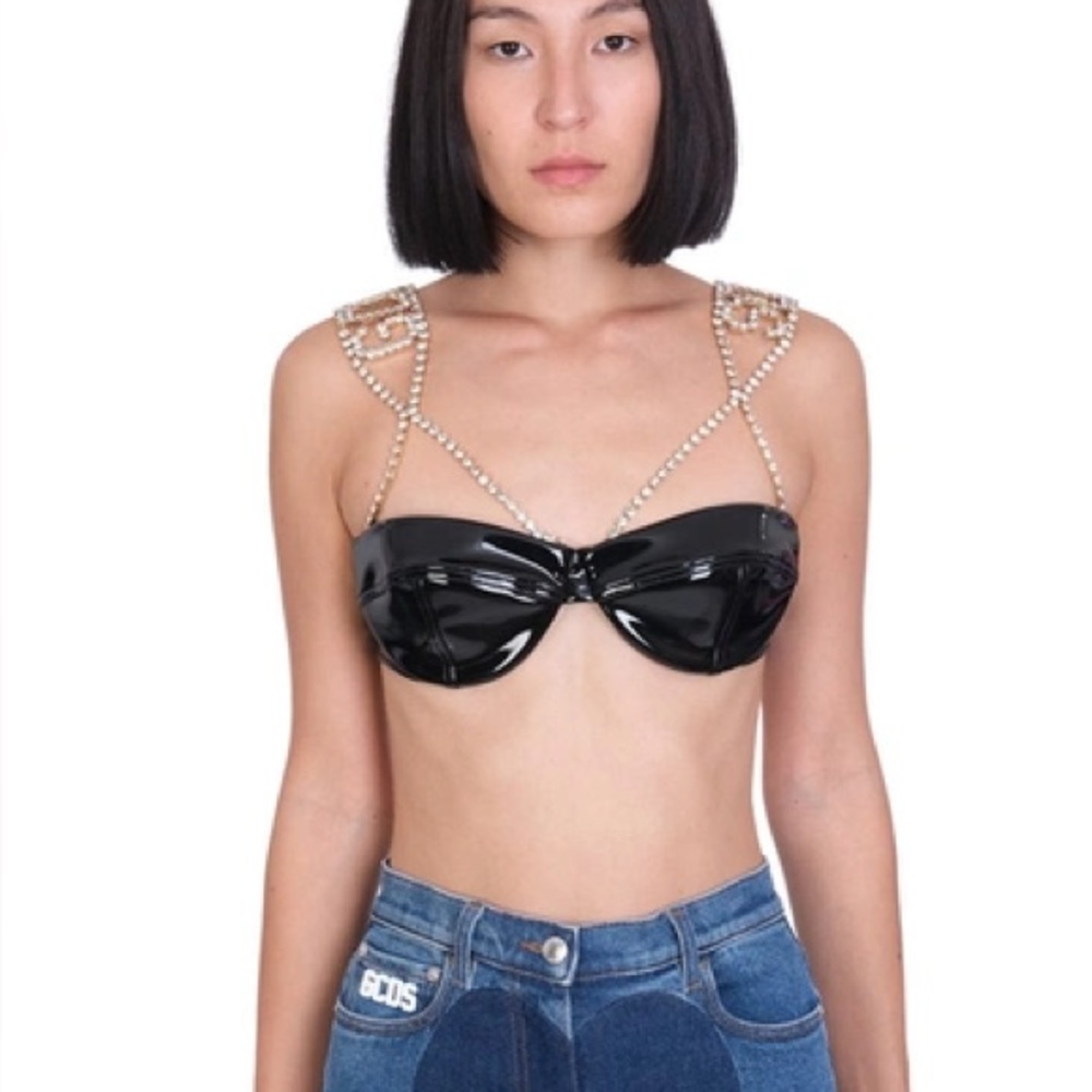 GCDS Crystal Latex Bra Bralette Embellished - Picture 14 of 14